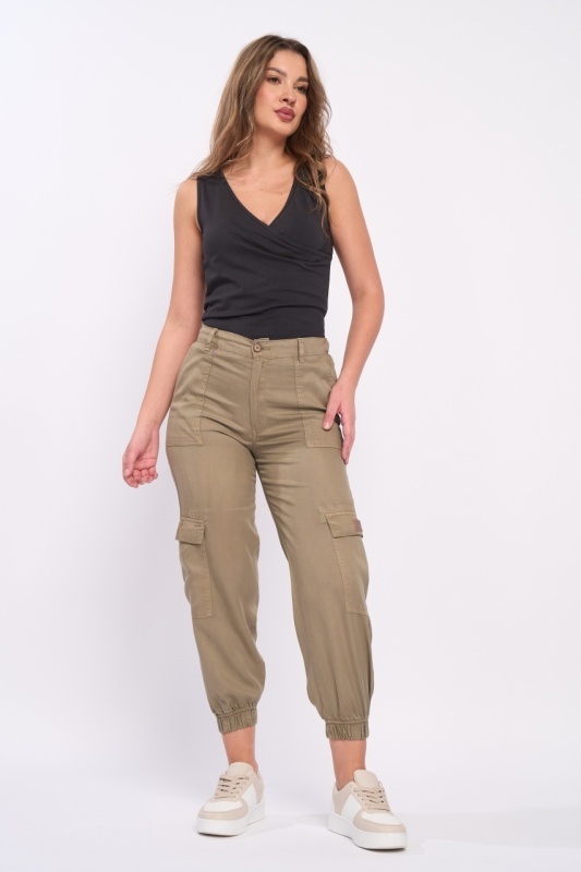 Timeout - Pantaloni lungi dama cu buzunare de culoare uniforma - Img 8