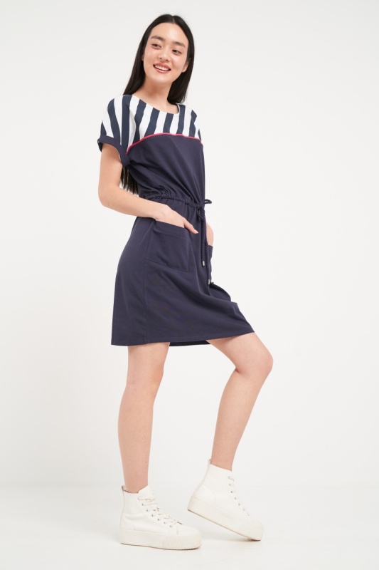Timeout - Rochie dama de culoare uniforma cu detalii - Img 5
