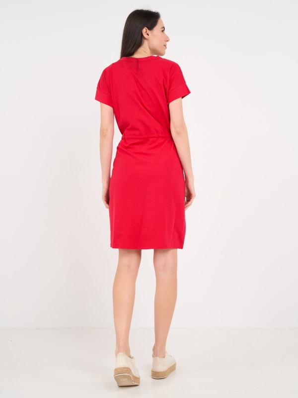 Timeout - Rochie dama de culoare uniforma cu nasturi - Img 5