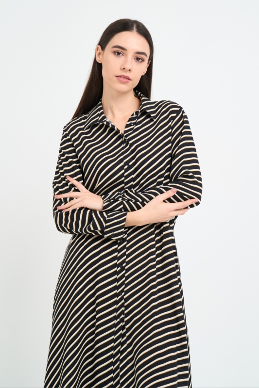Timeout - Rochie dama de lungime medie cu model in dungi - Img 4