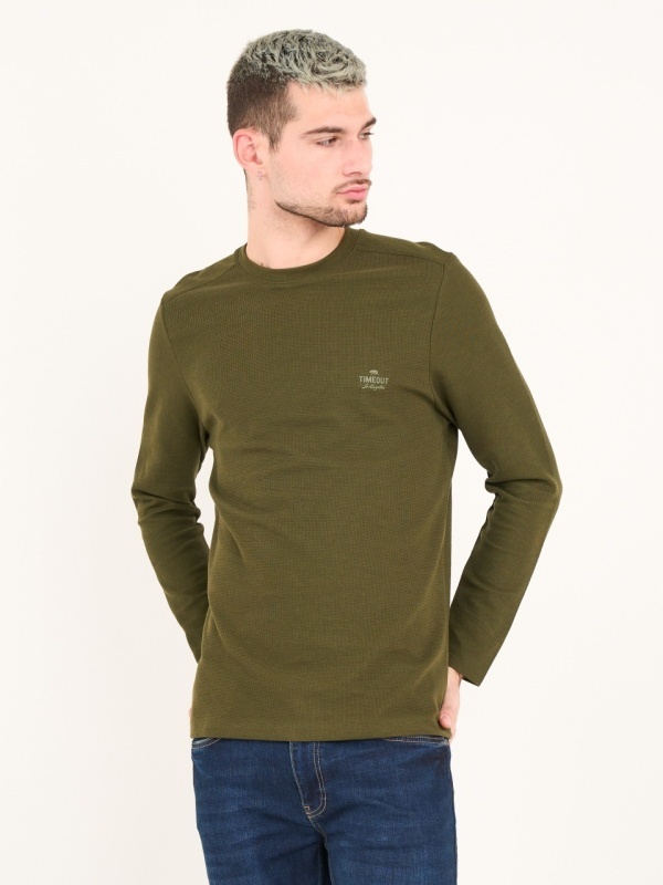 Timeout - Tricou barbat cu maneca lunga si detalii logo - Img 3