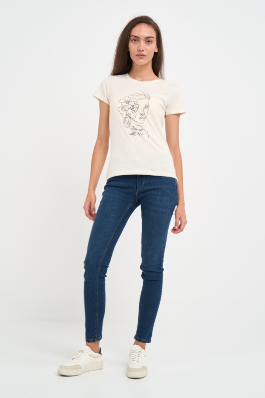 Timeout - Tricou dama cu imprimeu grafic si logo - Img 6