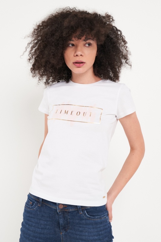 Timeout - Tricou dama cu imprimeu logo - Img 5