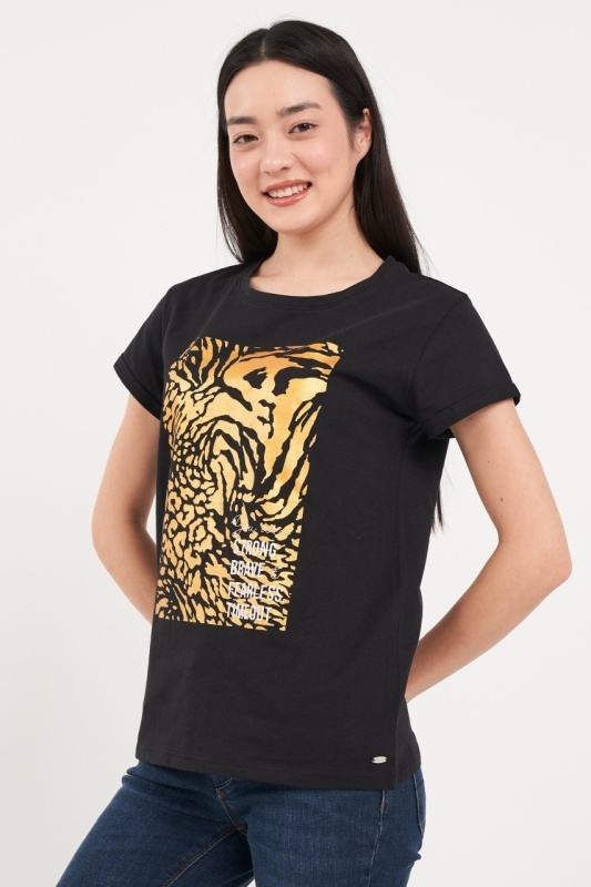 Timeout - Tricou dama cu maneca scurta si imprimeu grafic - Img 3