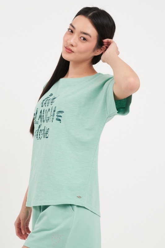 Timeout - Tricou dama cu maneca scurta si imprimeu text - Img 2