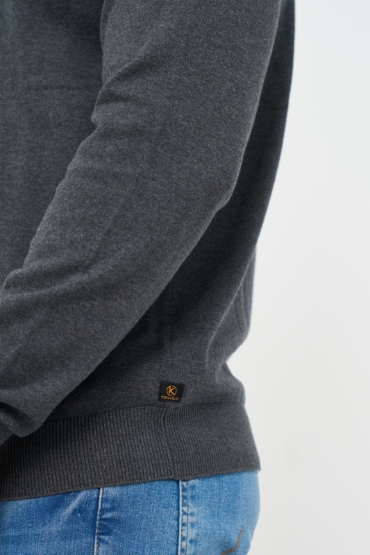 Kenvelo - Pulover barbat de culoare uniforma - Img 2