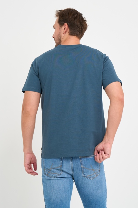 Kenvelo - Tricou barbat cu maneca scurta de culoare uniforma si logo aplicat - Img 2