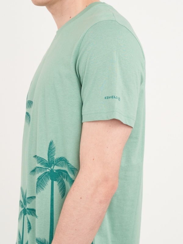 Kenvelo - Tricou barbat cu maneca scurta si imprimeu grafic - Img 2
