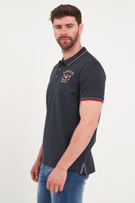 Kenvelo - Tricou barbat polo cu detalii logo - Img 5