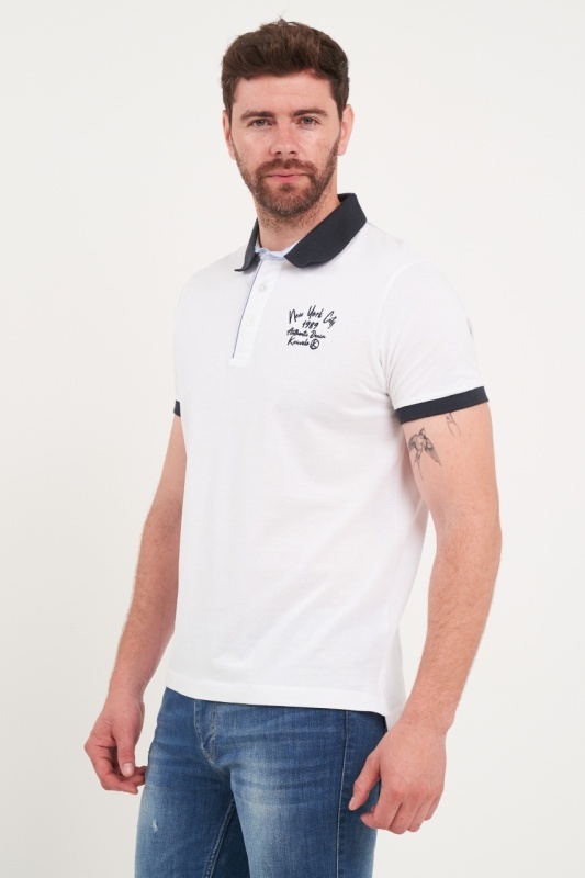 Kenvelo - Tricou barbat polo cu detalii logo - Img 5