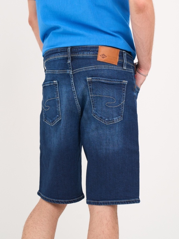 Lee Cooper - Bermude barbat din denim de culoare inchisa - Img 4