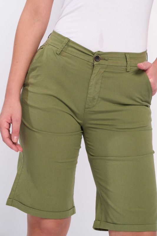 Lee Cooper - Bermude dama de culoare uniforma cu buzunare oblice - Img 4