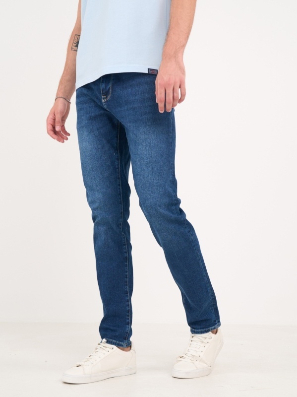 Lee Cooper - Blugi barbat slim cu aspect usor decolorat - Img 6