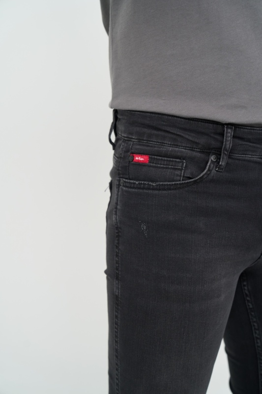 Lee Cooper - Blugi barbat super slim de culoare inchisa si logo - Img 6