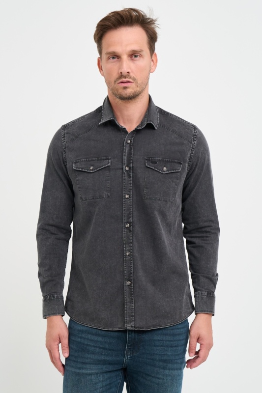 Lee Cooper - Camasa barbat regular cu buzunare cu clapeta aplicate