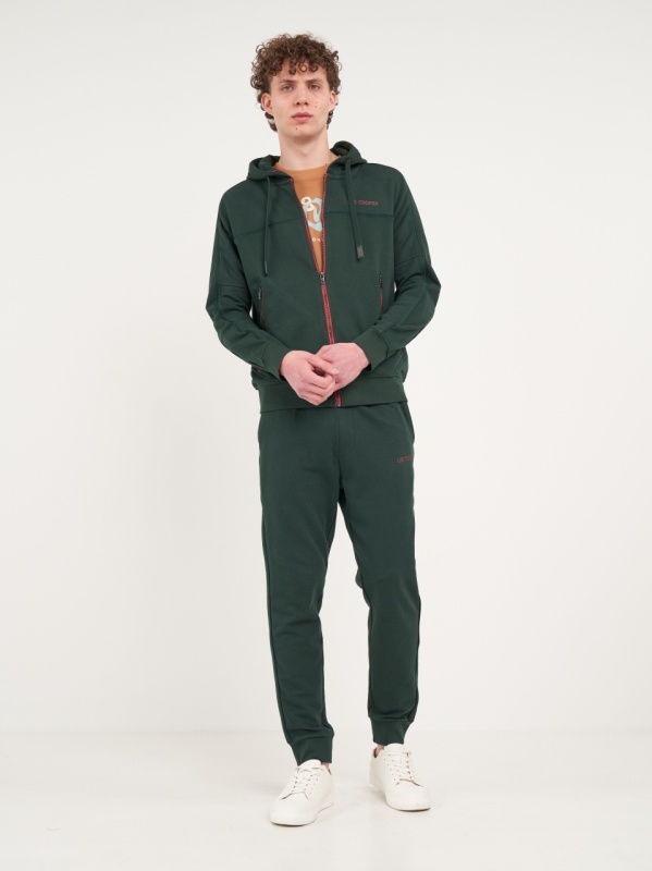 Lee Cooper - Hanorac barbat cu gluga si fermoar cu logo aplicat - Img 8