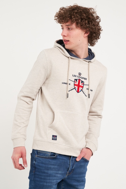 Lee Cooper - Hanorac barbat cu gluga si imprimeu logo - Img 3