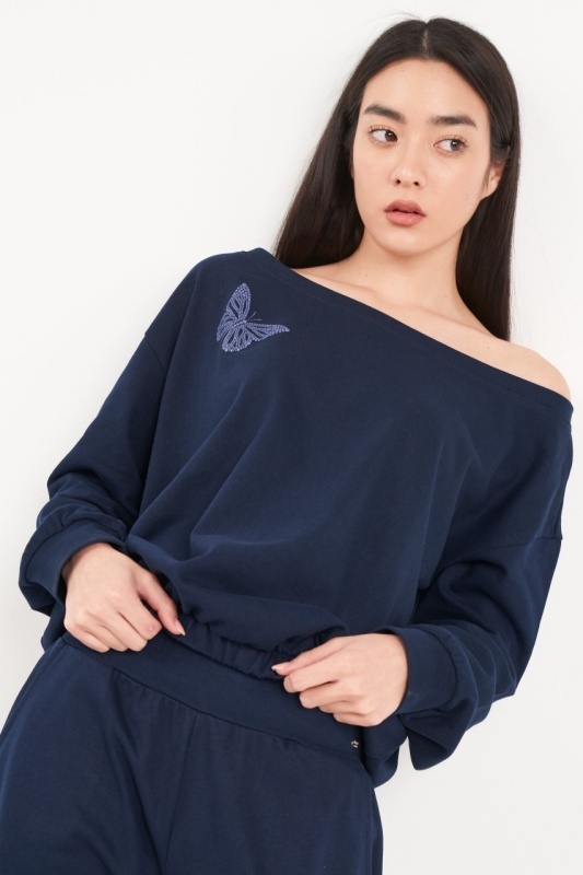Lee Cooper - Hanorac dama de culoare uniforma cu detalii - Img 2