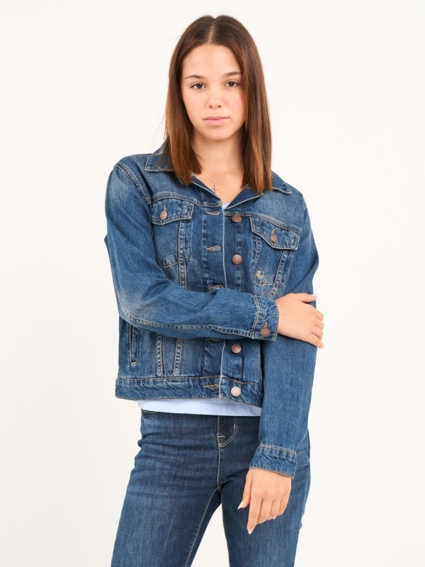 Lee Cooper - Jacheta dama denim cu buzunare si aspect decolorat - Img 8