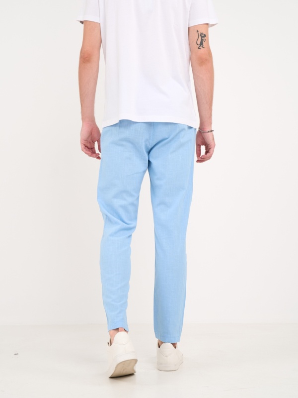 Lee Cooper - Pantaloni lungi barbat de culoare uniforma cu snur - Img 3