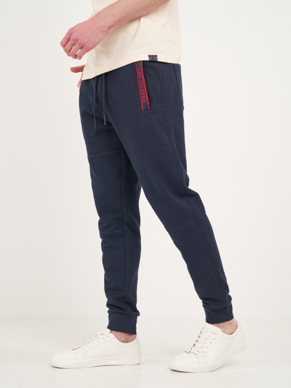 Lee Cooper - Pantaloni lungi barbat sport de culoare uniforma cu detalii logo - Img 7