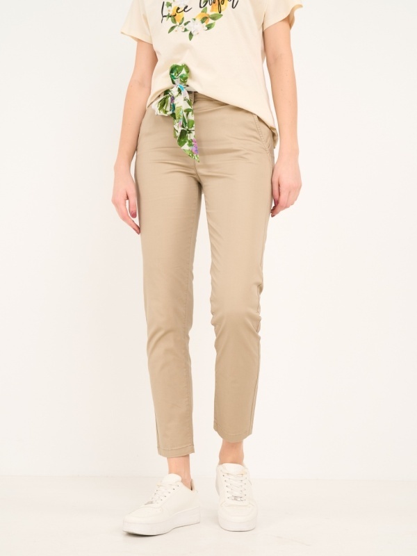 Lee Cooper - Pantaloni lungi dama de culoare uniforma cu detalii - Img 7