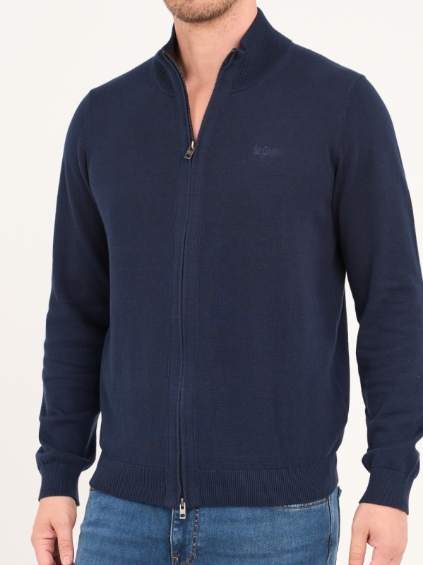 Lee Cooper - Pulover barbat cu fermoar de culoare uniforma - Img 4