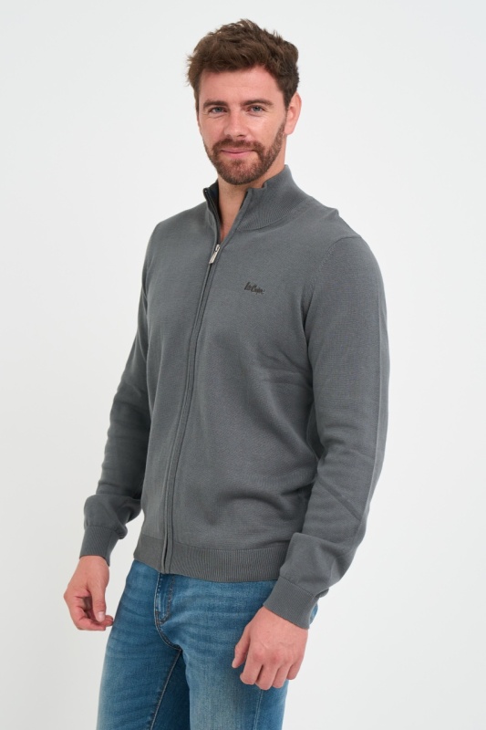 Lee Cooper - Pulover barbat de culoare uniforma cu fermoar - Img 5