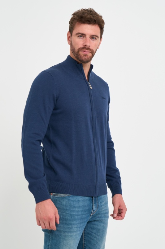 Lee Cooper - Pulover barbat de culoare uniforma cu fermoar - Img 4