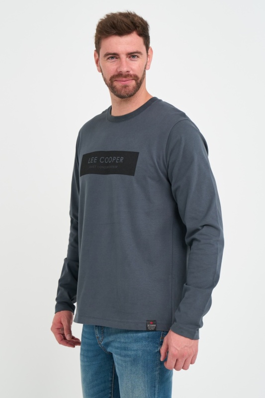 Lee Cooper - Tricou barbat cu maneca lunga cu logo aplicat - Img 5