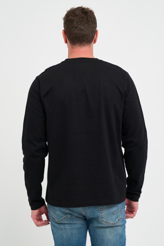 Lee Cooper - Tricou barbat cu maneca lunga cu logo - Img 4