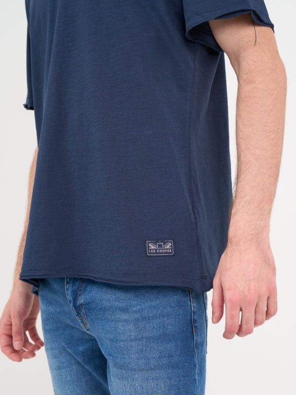Lee Cooper - Tricou barbat de culoare uniforma cu detalii - Img 3
