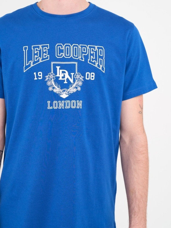 Lee Cooper - Tricou barbat de culoare uniforma cu imprimeu grafic - Img 2