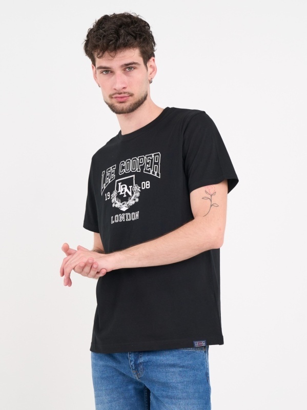 Lee Cooper - Tricou barbat de culoare uniforma cu imprimeu grafic - Img 5