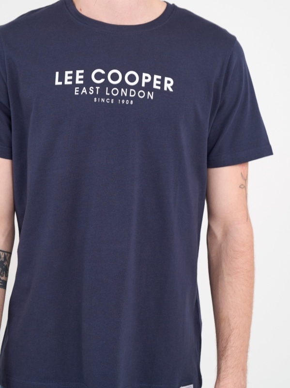 Lee Cooper - Tricou barbat de culoare uniforma cu imprimeu logo - Img 2