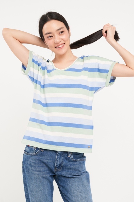 Lee Cooper - Tricou dama cu maneca scurta si dungi - Img 5