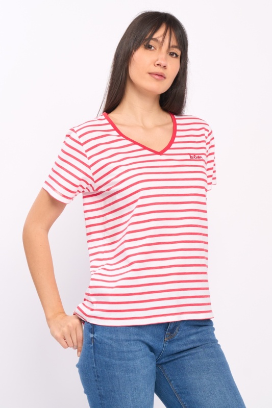 Lee Cooper - Tricou dama maneca scurta cu model in dungi - Img 5