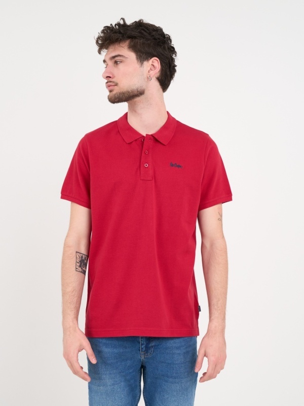 Lee Cooper - Tricou polo barbat de culoare uniforma - Img 4