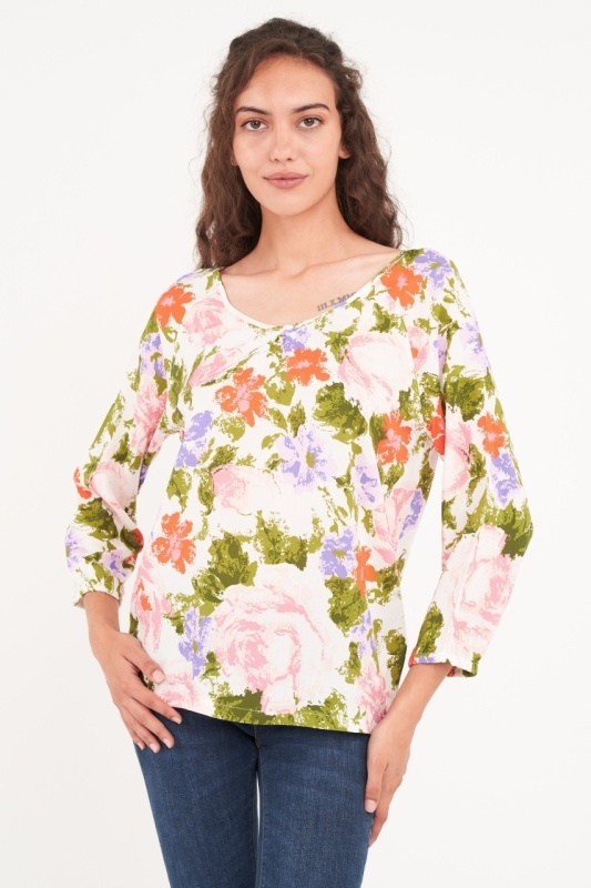 Timeout - Camasa dama maneca lunga cu imprimeu floral