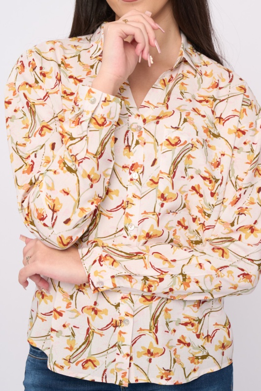 Timeout - Camasa dama maneca lunga cu model floral - Img 4