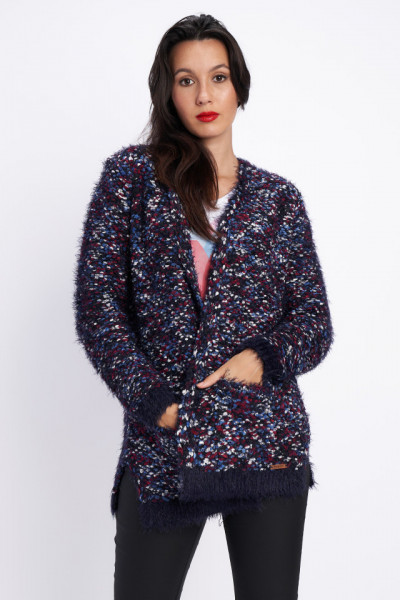 Timeout - Cardigan dama cu model si logo atasat