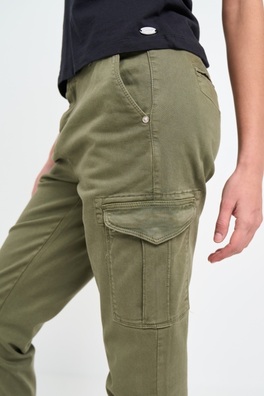 Timeout - Pantaloni cargo dama de culoare uniforma - Img 4