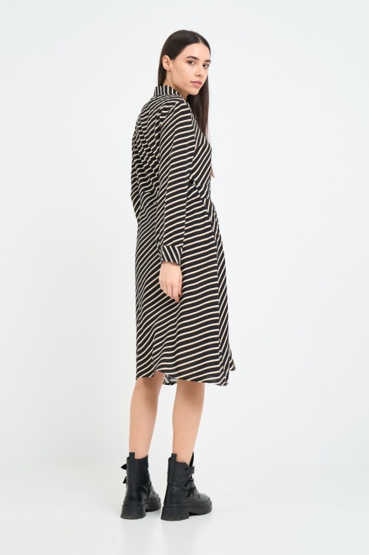Timeout - Rochie dama de lungime medie cu model in dungi - Img 5