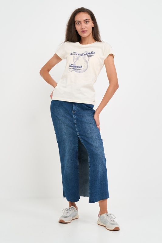 Timeout - Tricou dama cu logo si imprimeu grafic - Img 8