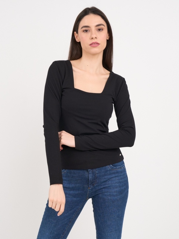Timeout - Tricou dama cu maneca lunga de culoare uniforma - Img 9