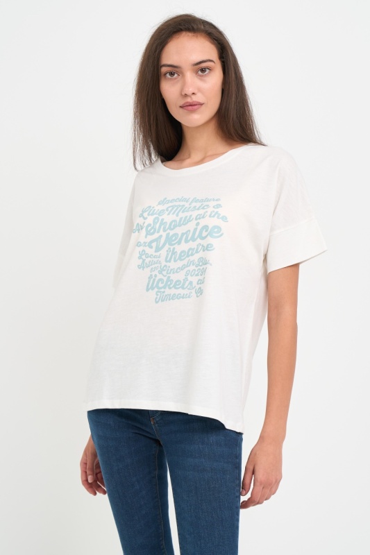 Timeout - Tricou dama cu maneca scurta si text grafic