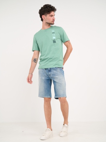 Kenvelo - Bermude barbat din denim cu rupturi si aspect decolorat - Img 9