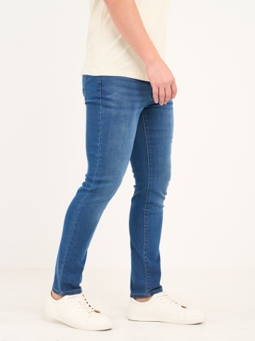 Kenvelo - Blugi barbat slim cu aspect usor decolorat - Img 6