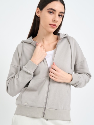 Kenvelo - Hanorac dama de culoare uniforma cu gluga - Img 3