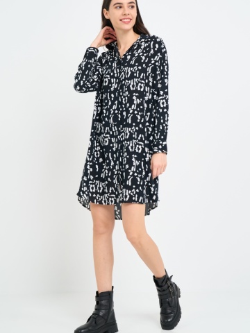Kenvelo - Rochie dama tip camasa cu model - Img 2